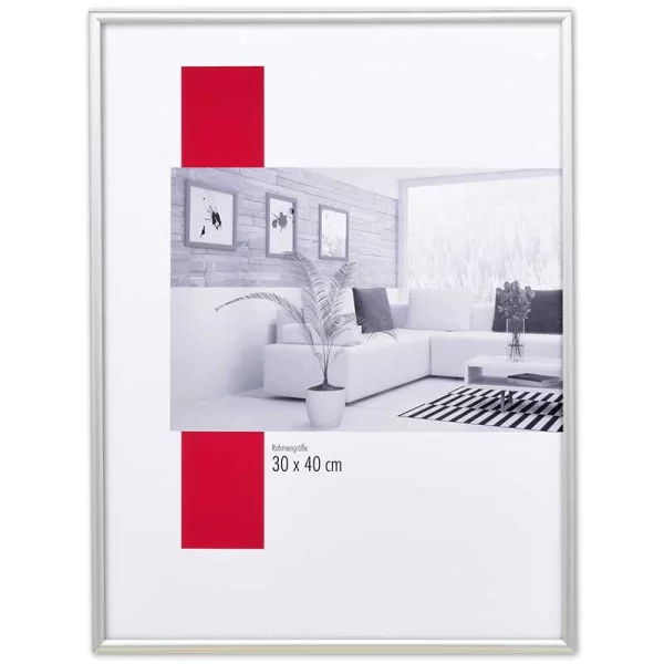 Alu-Bilderrahmen S1 Maßanfertigung silber matt | Normalglas (2 mm)