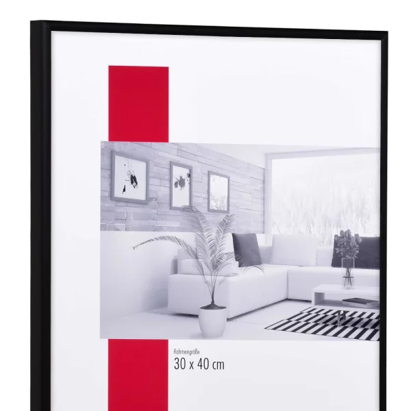 Klassifizierter Standard A1 Brandschutzrahmen Profil S1 50x50 cm | schwarz matt | Normalglas (2 mm)