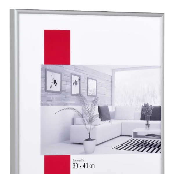 Klassifizierter Standard A1 Brandschutzrahmen Profil S1 50x50 cm | silber matt | Normalglas (2 mm)