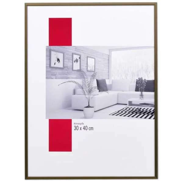 Alu-Bilderrahmen Profil 100 XL Maßanfertigung bronze matt | Kunstglas UV 99 entspiegelt (2 mm)
