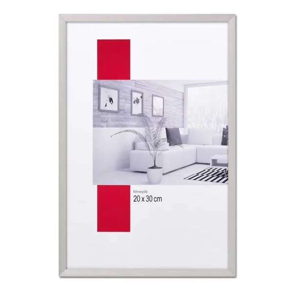 Alu-Bilderrahmen Profil S2 50x50 cm | silber matt | Normalglas (2 mm)
