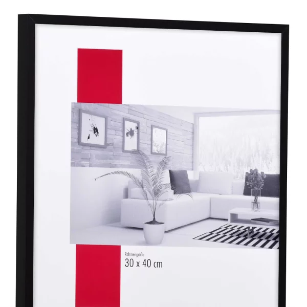Zertifizierter Standard B1 Brandschutzrahmen Profil S2 28x35 cm | Schwarz matt | Normalglas (2 mm)