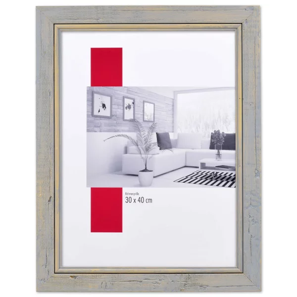 Holz-Bilderrahmen Profil 2240 13x18 cm | grau | Normalglas (2 mm)