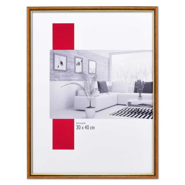 Holz-Bilderrahmen Profil 23 35x50 cm | honig-gold | Normalglas (2 mm)