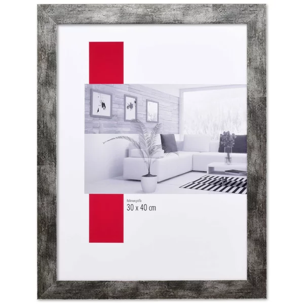 Holz-Bilderrahmen Profil 2310 50x70 cm | Anthrazit | Antireflexglas mattiert (2 mm)