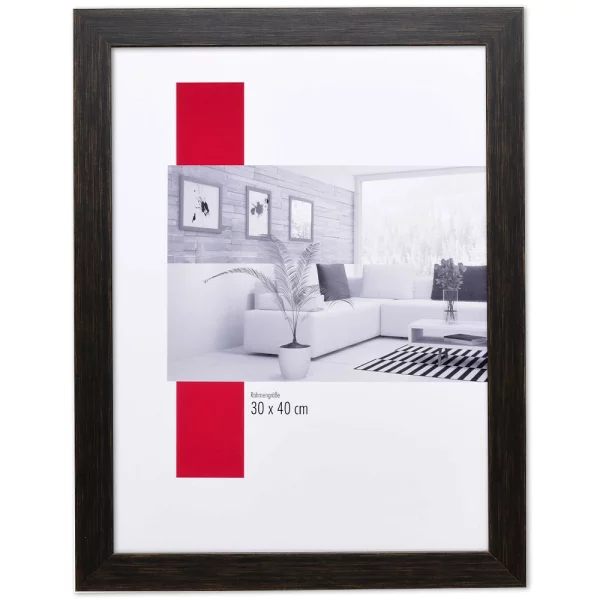 Holz-Bilderrahmen Profil 2310 50x70 cm | Schwarz | Antireflexglas mattiert (2 mm)