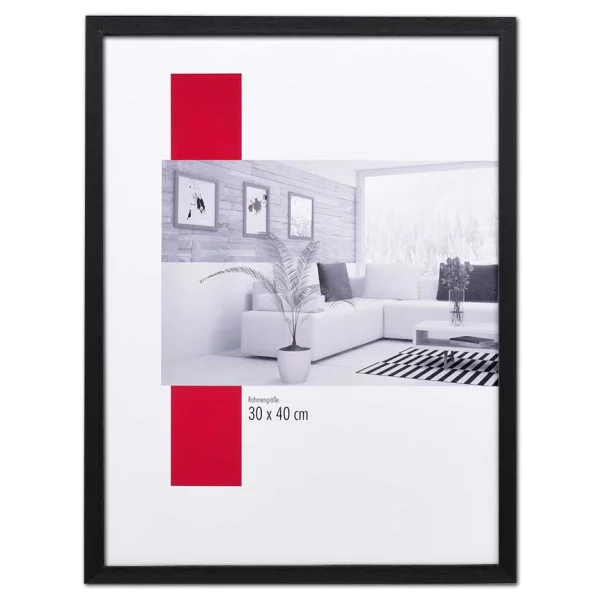 Holz-Bilderrahmen Profil 35 29,7x42 cm (A3) | schwarz | Normalglas (2 mm)