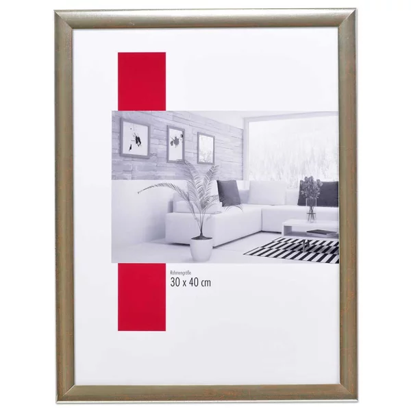 Holz-Bilderrahmen Profil 43 9x13 cm | silber | Normalglas (2 mm)