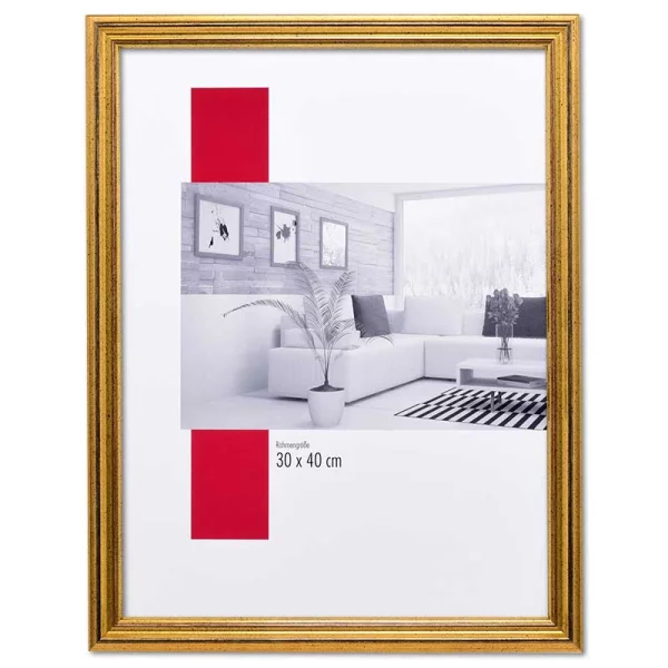 Holz-Bilderrahmen Profil 44 30x30 cm | gold | Normalglas (2 mm)