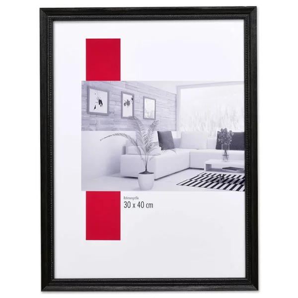 Holz-Bilderrahmen Profil 48 50x60 cm | schwarz | Normalglas (2 mm)