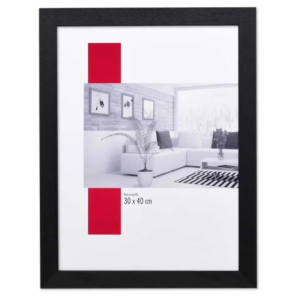 Holz-Bilderrahmen Profil 55 59,4x84,1 cm (A1) | schwarz | Normalglas (2 mm)