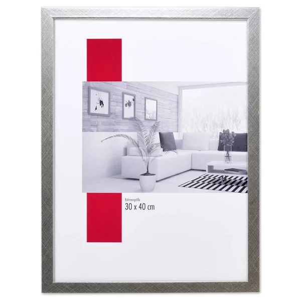 Holz-Bilderrahmen Profil 58 7x10 cm | silber | Normalglas (2 mm)