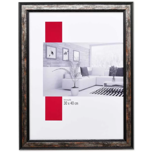 Holz-Bilderrahmen Profil 64 59,4x84,1 cm (A1) | schwarz | Normalglas (2 mm)