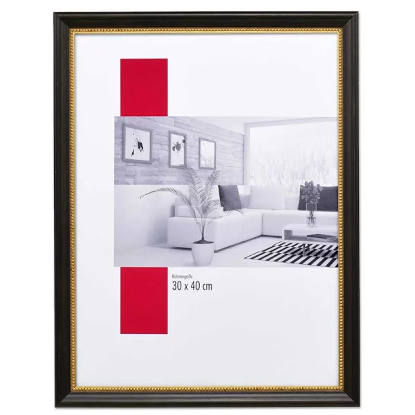 Barock-Bilderrahmen Profil 85 60x90 cm | schwarz | Normalglas (2 mm)