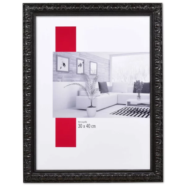 Barock-Bilderrahmen Profil 94 59,4x84,1 cm (A1) | schwarz | True Color Super Clear entspiegelt