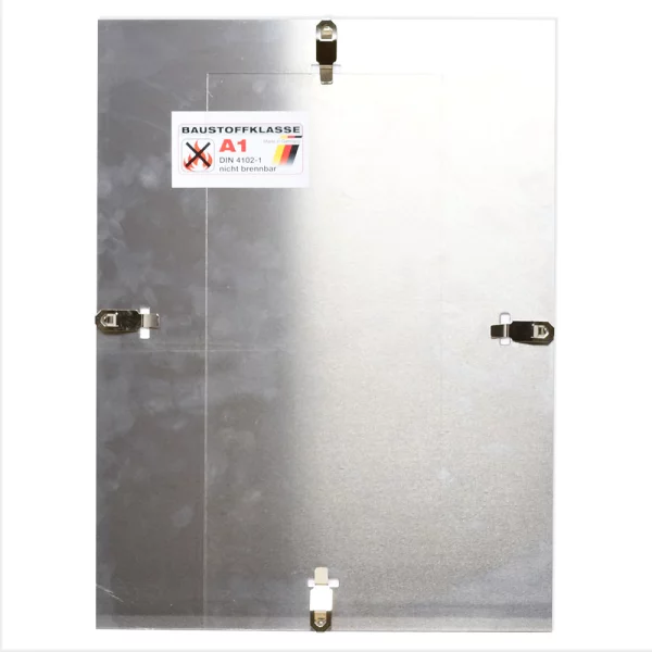 Klassifizierter Standard A1 Brandschutz Cliprahmen 13x18 cm | Normalglas (2 mm)