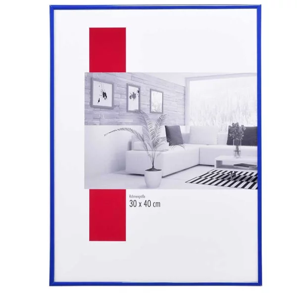Kunststoff-Bilderrahmen Profil ART 40x60 cm | Blau | Normalglas (2 mm)