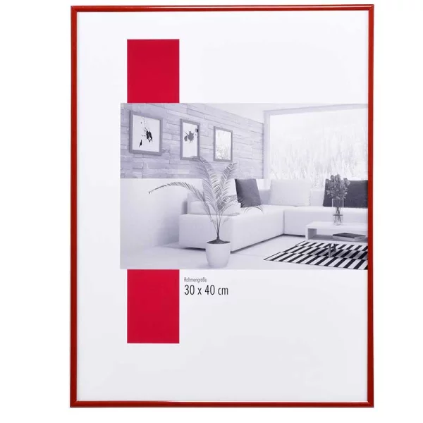 Kunststoff-Bilderrahmen Profil ART 40x60 cm | Rot | Normalglas (2 mm)