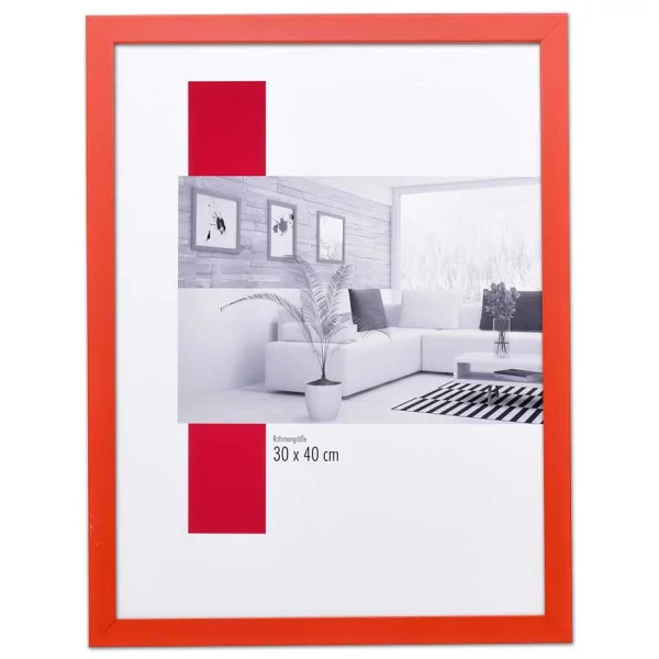 Holz-Bilderrahmen Profil Top Cube 7x10 cm | rot | Normalglas (2 mm)