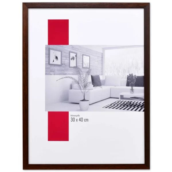 Holz-Bilderrahmen Profil Top Pro S 30x45 cm | braun | Antireflexglas mattiert (2 mm)