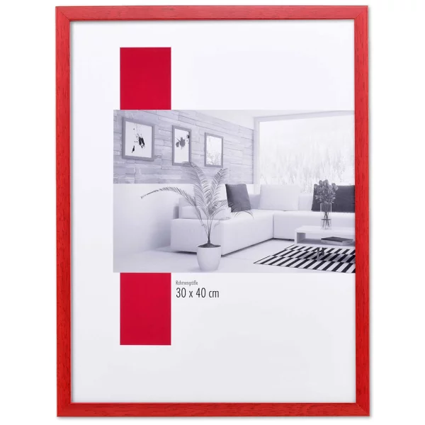 Holz-Bilderrahmen Profil Top Pro S 7x10 cm | rot | Normalglas (2 mm)