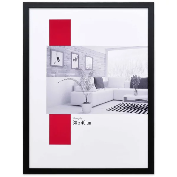 Holz-Bilderrahmen Profil Top Pro S 20x30 cm | schwarz | Antireflexglas mattiert (2 mm)