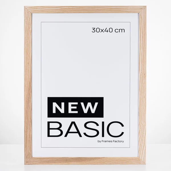 Holz Bilderrahmen New Basic 50x65 cm | Eiche | Kunstglas (2 mm)