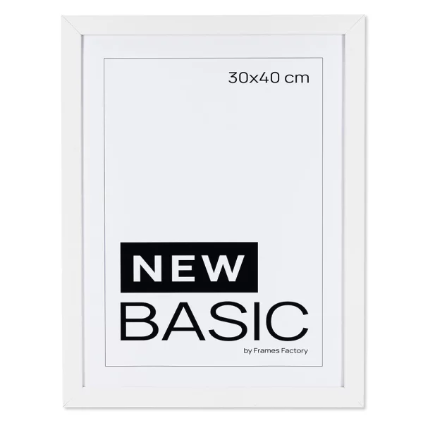 Cadre en bois New Basic 61x91,5 cm | blanc | verre synthétique (2 mm)