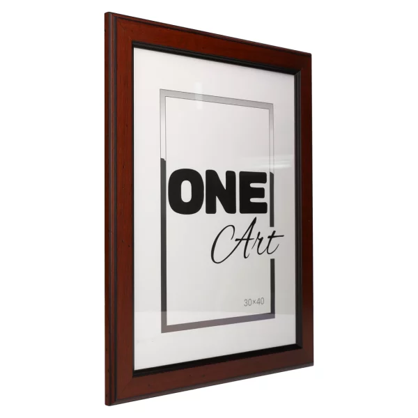 Holz-Bilderrahmen Valentina 50x70 cm | Braun-Schwarz | Kunstglas (1 mm)