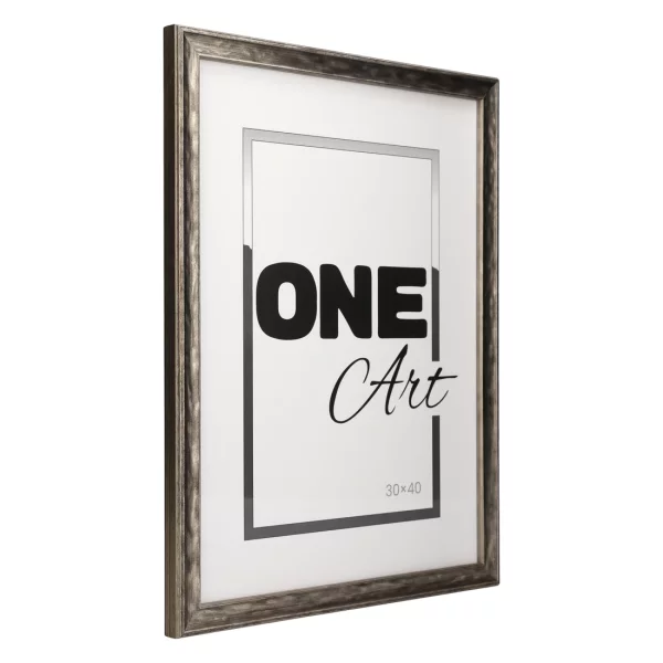 Holz-Bilderrahmen Wanda 10x15 cm | Silber | Kunstglas (1 mm)