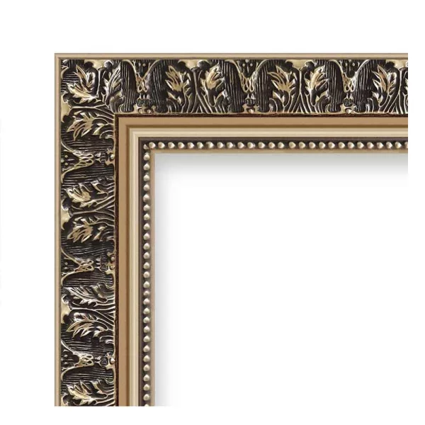 Barock Bilderrahmen Marianna 24x30 cm | schwarzgold | Kunstglas (1 mm)