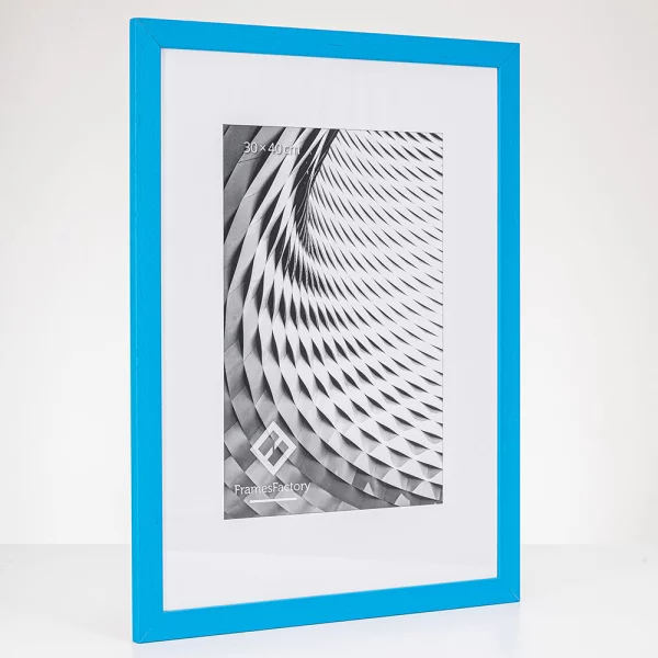 Cadre en bois Batino 10x15 cm | bleu | verre synthétique (1 mm)
