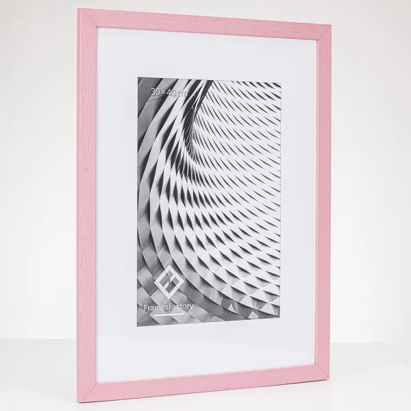 Cadre en bois Batino 10x15 cm | rose fuchsia | verre synthétique (1 mm)