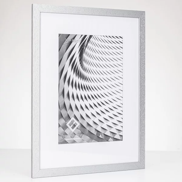 Cadre en bois Batino 10x15 cm | argent | verre synthétique (1 mm)
