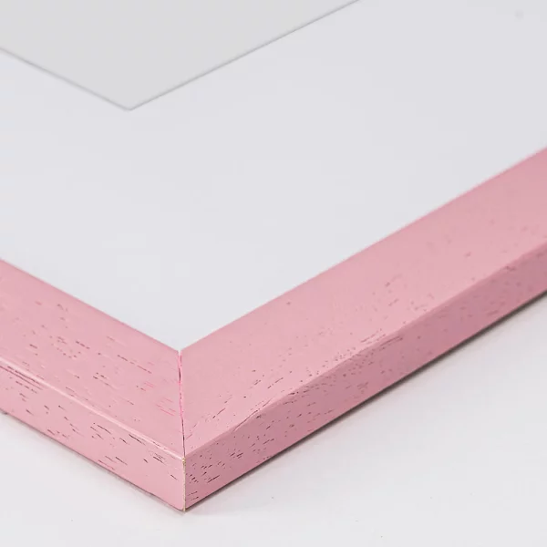 Holz-Bilderrahmen Batino mit Passepartout 29,7x42 cm (21x29,7 cm) | Pink | Kunstglas (1 mm)