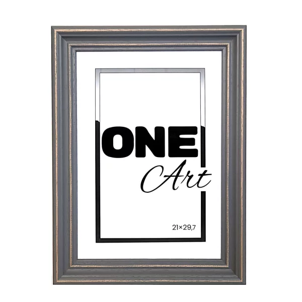 Cadre en bois Boho 10x15 cm | gris | verre synthétique (1 mm)
