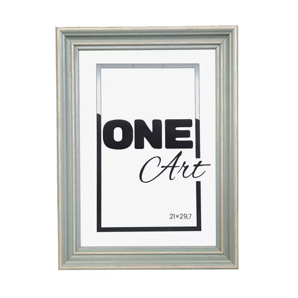 Cadre en bois Boho 10x15 cm | vert | verre synthétique (1 mm)