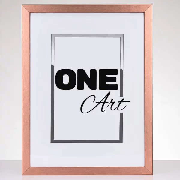 Cadre en bois Hekla (MDF) 10x15 cm | Or rose structuré | verre synthétique (1 mm)