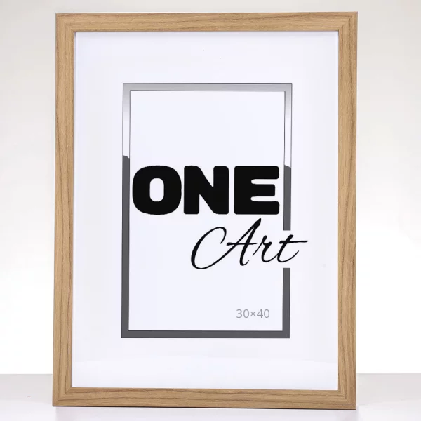 Holz Bilderrahmen Hekla (MDF) Maßanfertigung Eiche | Kunstglas (1 mm)