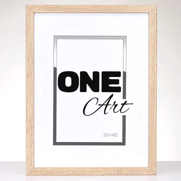 Holz Bilderrahmen Hekla (MDF) Maßanfertigung Natur | Kunstglas (1 mm)
