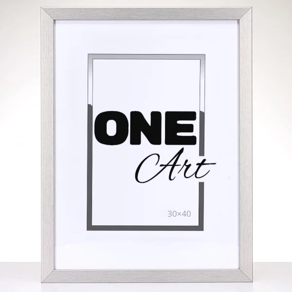 Holz Bilderrahmen Hekla (MDF) Maßanfertigung Silber strukturiert | Kunstglas (1 mm)