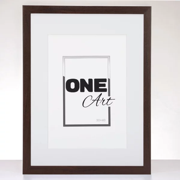 Holz-Bilderrahmen Hekla (MDF) mit Passepartout 10x15 cm (9x13 cm) | Wenge | Kunstglas (1 mm)