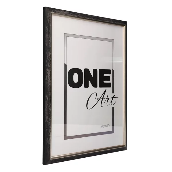 Holz-Bilderrahmen Cecilia 10x15 cm | Grau | Kunstglas (1 mm)