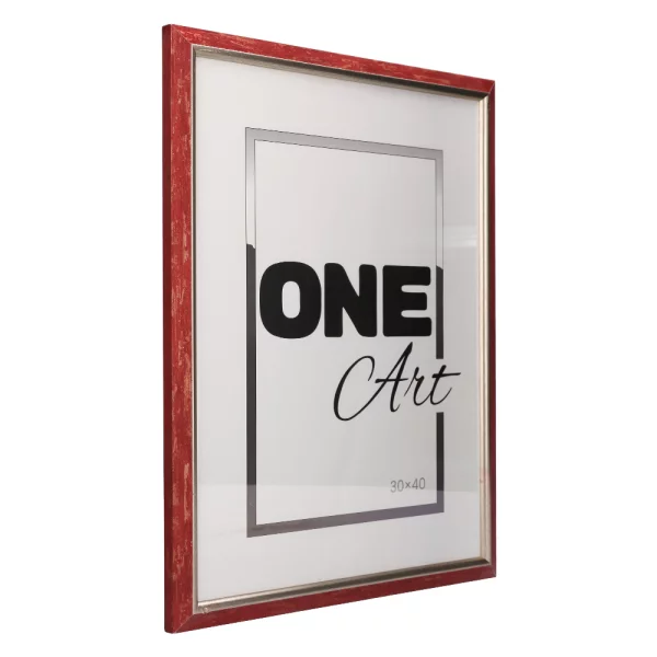 Holz-Bilderrahmen Cecilia 10x15 cm | Rot | Kunstglas (1 mm)