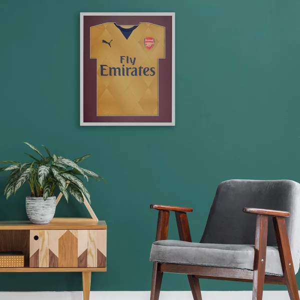 Cadre pour maillots Economy White avec passe-partout 52,5x62,5 cm | blanc-bordeaux | verre synthétique (1 mm)