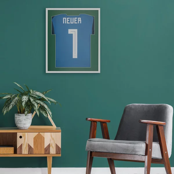 Cadre pour maillots Economy White avec passe-partout 52,5x62,5 cm | blanc-vert foncé | verre synthétique (1 mm)