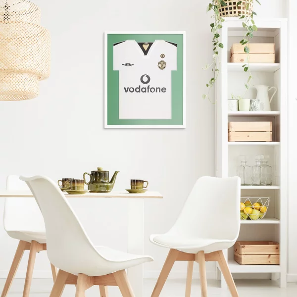 Cadre pour maillots Economy White avec passe-partout 52,5x62,5 cm | Blanc-vert | verre synthétique (1 mm)