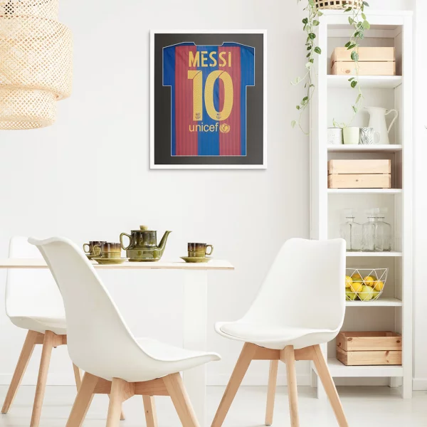 Cadre pour maillots Economy White avec passe-partout 52,5x62,5 cm | blanc-noir | verre synthétique (1 mm)