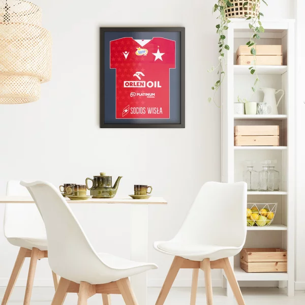 Cadre pour maillots Comfort Black avec passe-partout 53,4x63,4 cm | noir-bleu foncé | verre synthétique (1 mm)