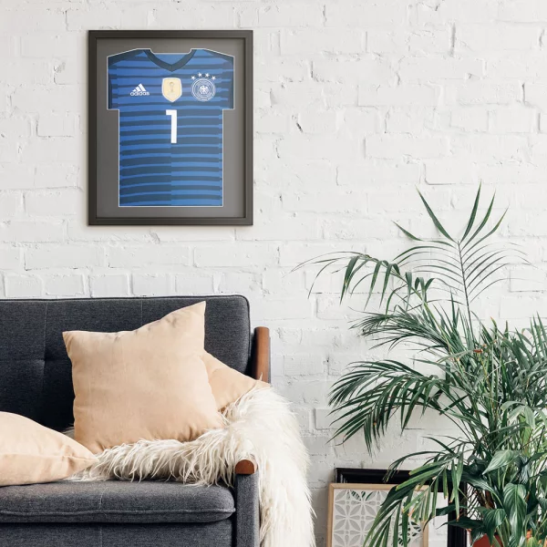 Cadre pour maillots Comfort Black avec passe-partout 53,4x63,4 cm | noir-gris foncé | verre synthétique (1 mm)